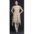 thumbnail image 5 of Bimba White Leaves & Peony Floral Indian Tunic Tops For Girls Printed Casual Top For Women Ethnic Kurti Large, 5 of 6