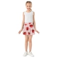 thumbnail image 3 of Girls' Skorts Elastic Waist Skorts with Inner Shorts Athletic Workout Shorts Skirts Strawberry and Pink Polka Large, 3 of 9