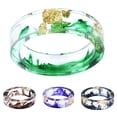 thumbnail image 4 of HEVIRGO Unisexe Mode Coloré Encre Feuille d'Or Transparent Résine Anneau Cadeau de Bijoux, Café 19mm, 4 of 10