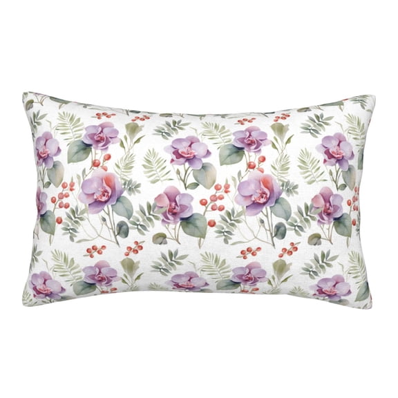 Rateoe Orchids Flowers Pattern Pillow Covers with Invisible Zipper(Pillows are not Included) Standard Pillowcases-14"x20"