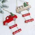 thumbnail image 3 of Car Shape  Tree Ornament Letters Pattern Wood Christmas Best Wishes Hanging Pendant Home Decor, 3 of 9