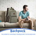 thumbnail image 3 of Canvas Laptop Backpack, Bag for Men Women,Travel Work Rucksack Fits 15.6 Inch Laptop, Large Capacity Bookbag, 3 of 5