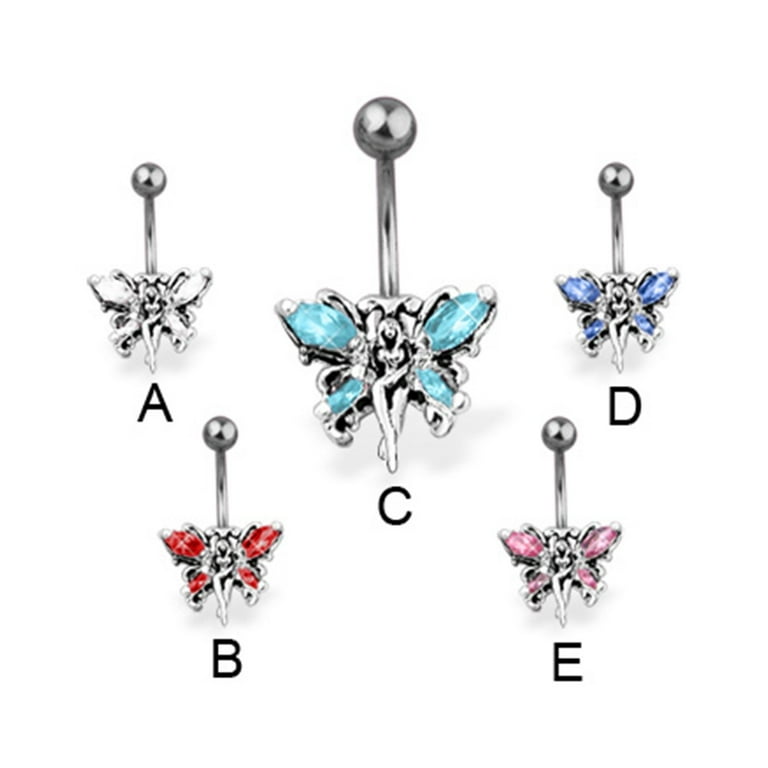 Fairy Butterfly Belly Button Ring Red B Walmart