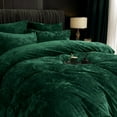 thumbnail image 2 of PHF Truly Velvet Duvet Cover Set King Size, 3 Pieces Luxury Ultra Soft Comforter Cover Set, Warm Flannel Duvet Cover with 2 Pillow Shams Bedding Collection, 104"x90", Emerald green (No Insert), 2 of 7