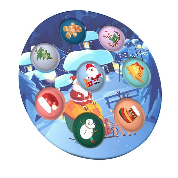 Christmas Bubble Fidget Toys Round Stress Relief Sensory Satisfying Toys For Kids Children Walmart Com