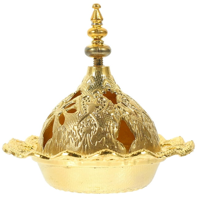 RUNROTOO Censer Decorative Aroma Burner Golden Alloy for Sauna 1Set