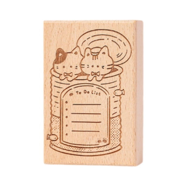 Sello de madera decorativo DIY Craft Tema de gato Portátil Creativo Versátil para Foto Estilo A