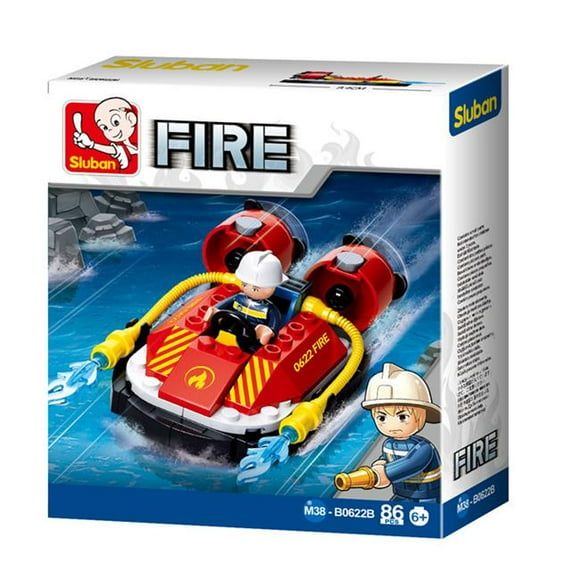Sluban 66774117307 Kit de Construction de Petit Bateau de Pompiers (86 Pcs)