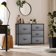 thumbnail image 6 of WOLEGEDO Dresser with 5 Drawers - Chest Organizer Unit with Steel Frame Wood TopHandle Easy Pull Fabric Bins for Clothes - Storage Furniture 11.9"D x 33.5"W x 27.6"H (5 Drawers) Black, 6 of 6