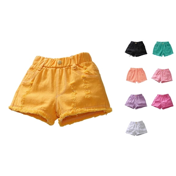 Vrotazzy Girls Summer Denim Shorts for Girls Casual Lightweight Distressed Jean Short Pants Designed for Everyday Play and Schoolwear,Size 13-14 Years
