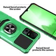 thumbnail image 6 of TJS for TCL 40 XE 5G Phone Case, with Tempered Glass Screen Protector, [Military Grade] Robotic Magnetic Support Car Mount Metal Ring Holder Kickstand Cover for TCL 40XE 5G (Green), 6 of 6