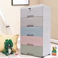 thumbnail image 3 of Stackable Plastic Cupboard 5-Layer Storage Cabinet Drawers Household, 3 of 15