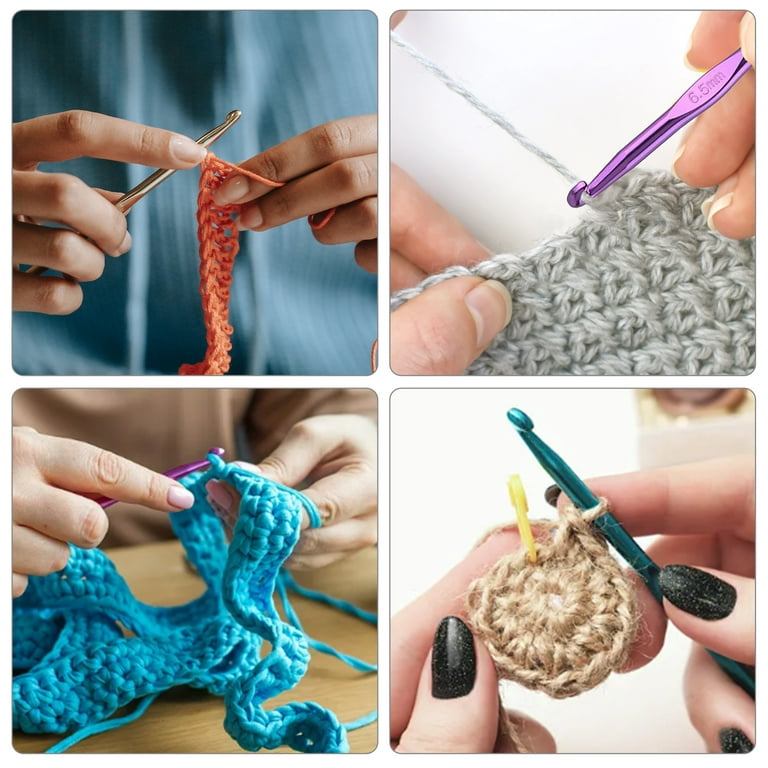 100pcs Crochet Hooks Set, EEEkit Yarn Knitting Needles Sewing Tools, Aluminum Ergonomic Crochet Accessories for Beginners, Size: 2mm-8mm
