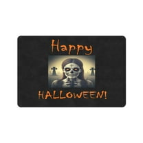 Halloween Holiday Door Welcome Mat - Cemetary - Doormat 24 inch x 16 inch