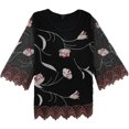 thumbnail image 1 of Alfani Blusa bordada para mujer, negra, mediana, 1 of 1
