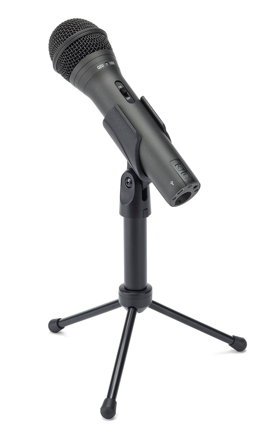 Samson Q2U Handheld Dynamic USB Microphone Recording and Podcasting Pack  (Black) 