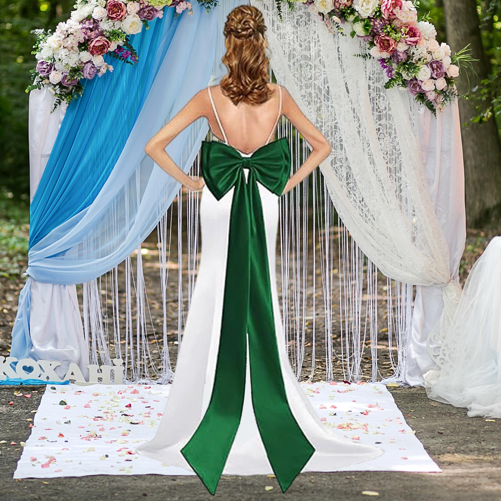 Satin Big Bow Detachable Train Formal Accessory Large Size for Bride Wedding Party Dresses