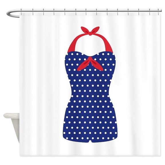 CafePress - Vintage Beach Swimsuit - Unique Fabric Shower Curtain 70" x 72"