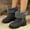 Gray, variant on Aueoeo Womens Winter Boots Furs Snow Boots Ankle Booties Fuzzy Warm Low Heel Suede Short Boots With Side Zipper Black