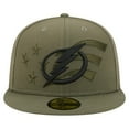 thumbnail image 2 of Men's New Era  Olive Tampa Bay Lightning Military Appreciation Flag 59FIFTY Fitted Hat, 2 of 5