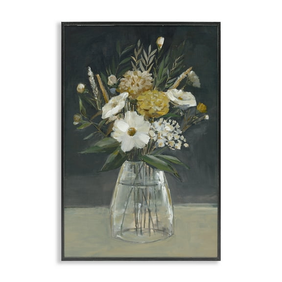 Stupell Industries Earthy Blooms Still Life Plants & Flowers Painting Black Framed Art Print Wall Art, 12 x 18