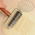 thumbnail image 5 of 1*Roller Knife Roller Stainless Steel Wooden Handle Roller Needle Pizza Wheel Baking Supplies, 5 of 9