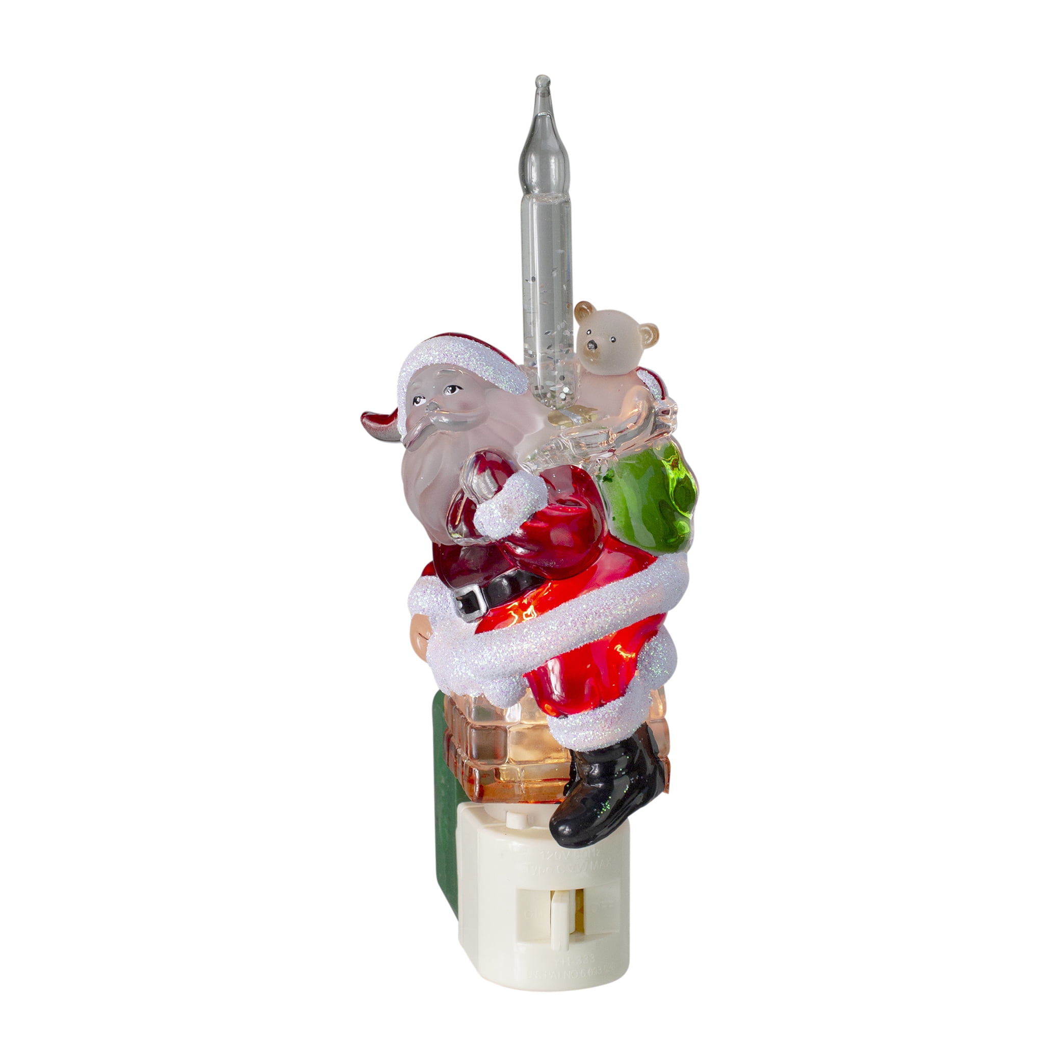 7" Santa Claus In Chimney Christmas Bubble Night Light