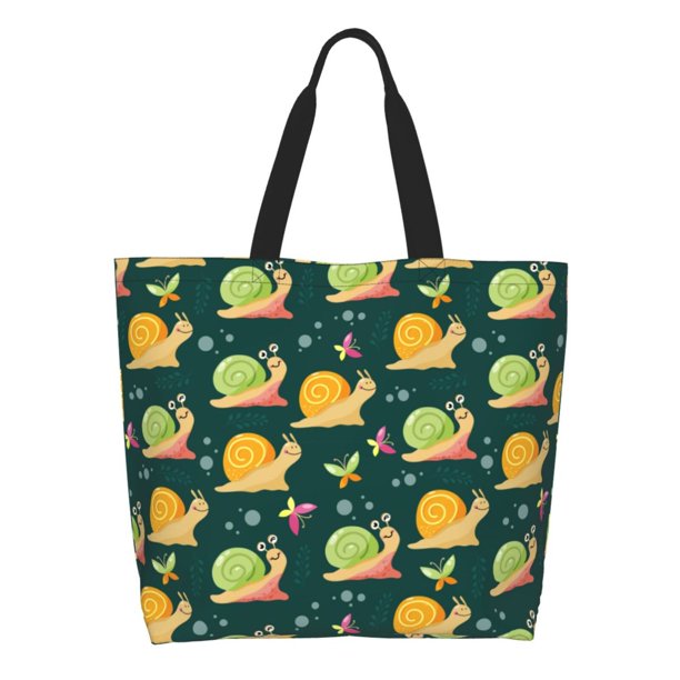 Easygdp Snails And Butterfies Bolsas Tote para Mujer, Bolsos de Hombro para Viaje, Bolsos de Mano de Gran Capacidad para Compras y Trabajo