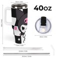 thumbnail image 3 of Kuromi And My Melody 40 Oz Tumbler with Handle And Straw, Vacuum Insulated Stainless Steel Double Wall Water Bottle Travel Coffee Mug, Gifts for Women Boys Girls, 3 of 8