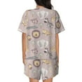 thumbnail image 6 of Fuzoiu Safari Animals Print Women's Short-Sleeved Pajama Set,Lounge Sleepwear Set,Womens Pajama Sets 2 Piece,Button-Up Top and Shorts with Pockets-3X-Large, 6 of 7