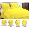 thumbnail image 4 of D.N.G. BEDDINGS 5 Piece Luxury 5 Inch Two Layer Ruffle Comforter Set Premium Super Soft, 800 TC, 100% Egyptian Cotton, Super Soft, Oversized Super King Size Yellow Color, 4 of 7