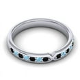 thumbnail image 3 of Diamond-Capitals 0.30 Ct Classy Round Cut Black Onyx & Aquamarine Gemstone Engagement Eternity Bands for Gift Solid 14K White Gold Size 9, 3 of 8