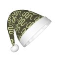 thumbnail image 2 of Honeii Green Snake Print Hat Santa Claus Hat For Xmas Party, Christmas Caps For Boys Girls Child,Christmas Beanie, 2 of 6