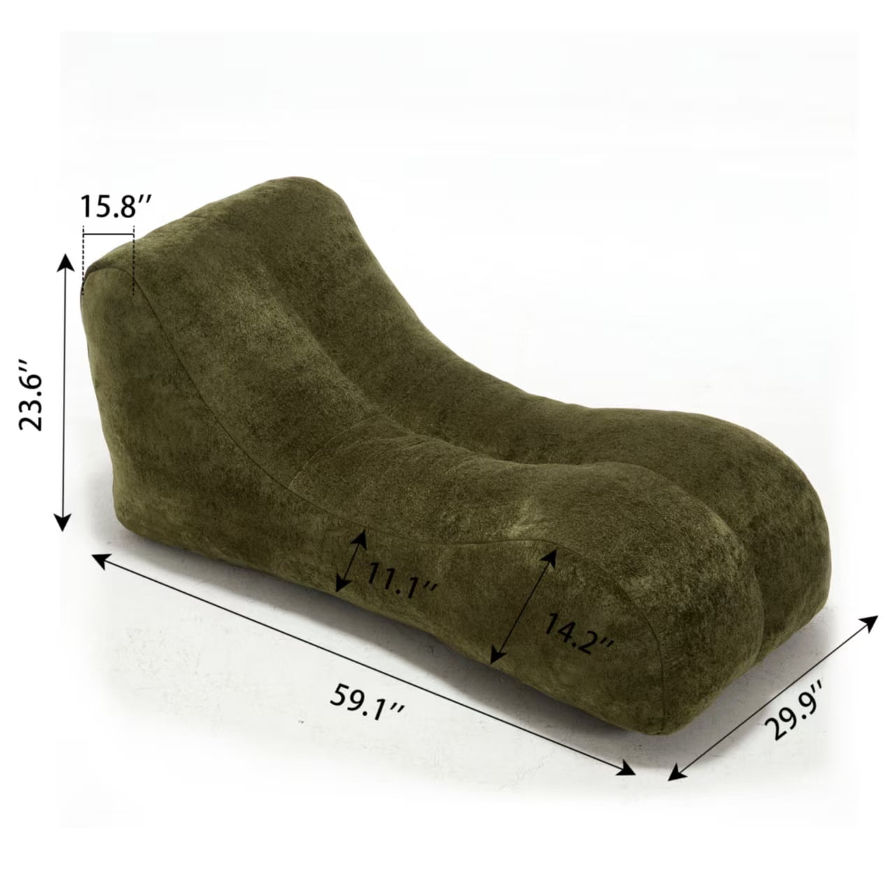 Memory Foam Bean Bag Chair for Adults, Ergonomic Lounge Sofa Chair with High-Density Sponge, Confort Gaming & Relaxation Support for Living Room, Dorm, Bedroom