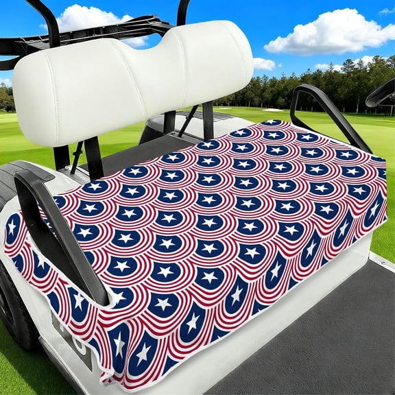 American Flag Golf Cart Seat Covers, Universal Fit for EZGO, Club Car, Yamaha 52"x32", 2 Passenger Golf Cart Seat Protector, Durable Washable