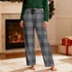 thumbnail image 5 of Pantalones de pijama largos para hombre, informales, con estampado a cuadros, holgados, deportivos, elásticos, rectos, vintage, con bolsillos, 5 of 9