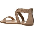 thumbnail image 4 of Women's Journee Collection Lucinda Ankle Strap Flat Sandal Taupe Microsuede Fabric 5.5 M, 4 of 6