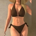 thumbnail image 5 of QUNYINEY High Waisted Bikinis for Women Triangle Brown 2 Piece Swimwear Tie Side String Women Swimsuit Sets, 5 of 5