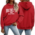 thumbnail image 2 of Women's Fashion Hoodies & Sweatshirts New York Hoodies Sweatshirt Pullover Hop Streetwear Soft Womens Fall Sweatshirts Red XL, 2 of 6