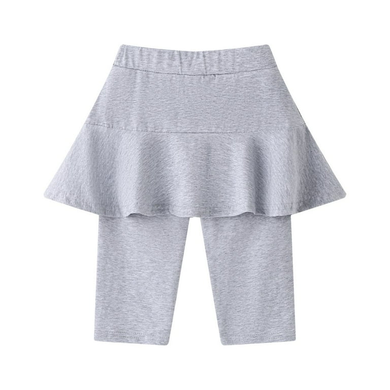 URMAGIC Little Girls' Casual Capri Leggings with Ruffle Skirt