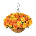thumbnail image 2 of Fall Artificial Hanging Flower Basket, UV Resistant Faux Mum Floral Hanging Planter, 13.7×19.5 Inch No Foam, Autumn Decoration for Porch, Garden, Patio and Balcony, 2 of 7