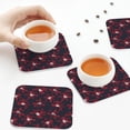 thumbnail image 4 of Leather Coasters with Heat-resistant for Drinks, Red Navy Floral Cup Coasters Cup Pad Mat for Tabletop Protection, Coffee Table, Office Desk and Housewarming Gift, 4 of 5