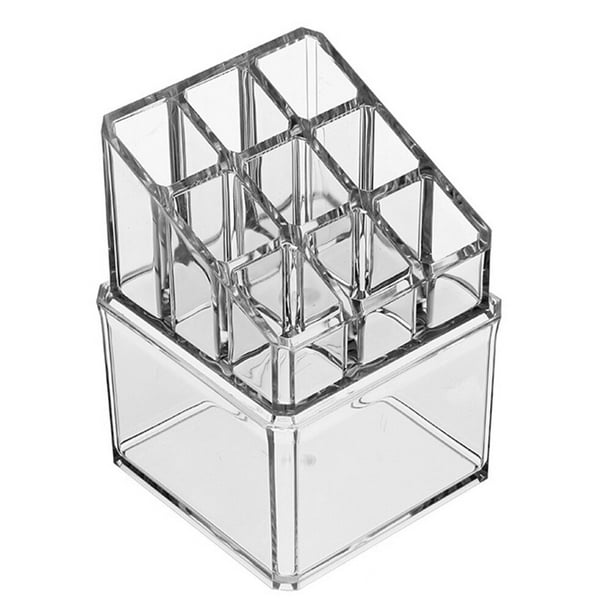 1 caja de almacenamiento de lápiz labial cosmético multifuncional de acrílico transparente, organizador de escritorio para el hogar.