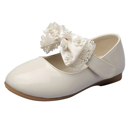 

YTIANH Gym Shoes Children Shoes Flat Shoes Crystal Shoes With Sequins Bowknot Girls Dancing Shoes Beige 25