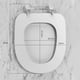 thumbnail image 4 of Asiento de inodoro blanco en forma de O/U, tapa de cierre suave cubierta de asiento de inodoro fija baño, 4 of 11