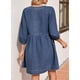thumbnail image 2 of Vestido vaquero Sidefeel primavera/verano con manga 3/4 para mujer, 2 of 7
