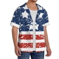 thumbnail image 2 of Fotbe USA Colors Stripes1 Camisa Estampada de Manga Corta para Hombre, Casual de Verano, Estilo Playero, Sin Arrugas-Small, 2 of 5