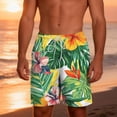 thumbnail image 2 of Beach Board Shorts With Tropical Print Layer Design For Summer Swimwear And Wear Men'S Beach Apparel, 2 of 5