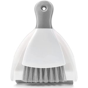 Jinsinto Ensemble de ponceaux et de brosses,Mini poêlons avec brosse, poêle et pinceau pour table, bureau, comptoir, tableau à clés, chat, chien et autres animaux de compagnie, balai de nettoyage minuscule