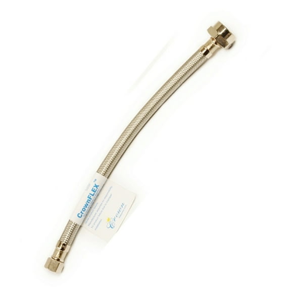Westbrass 3/8 in. x 16 in. Stainless Steel Toilet Supply Line with Brass Ballcock Nut 163-30116B
